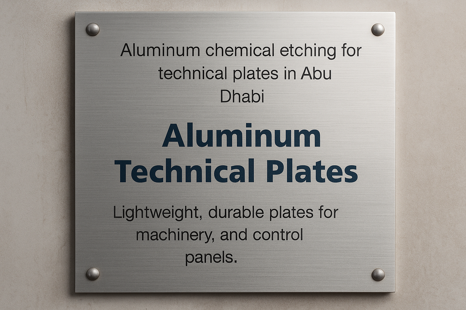 Aluminum chemical etching for technical plates in Abu Dhabi